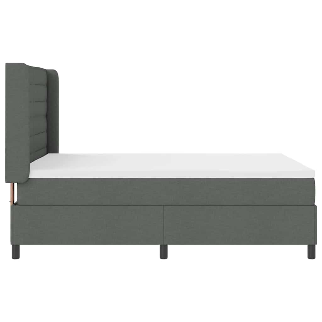 Letto a molle con materasso Grigio scuro 190 x 140 cm Tessuto | homemem39
