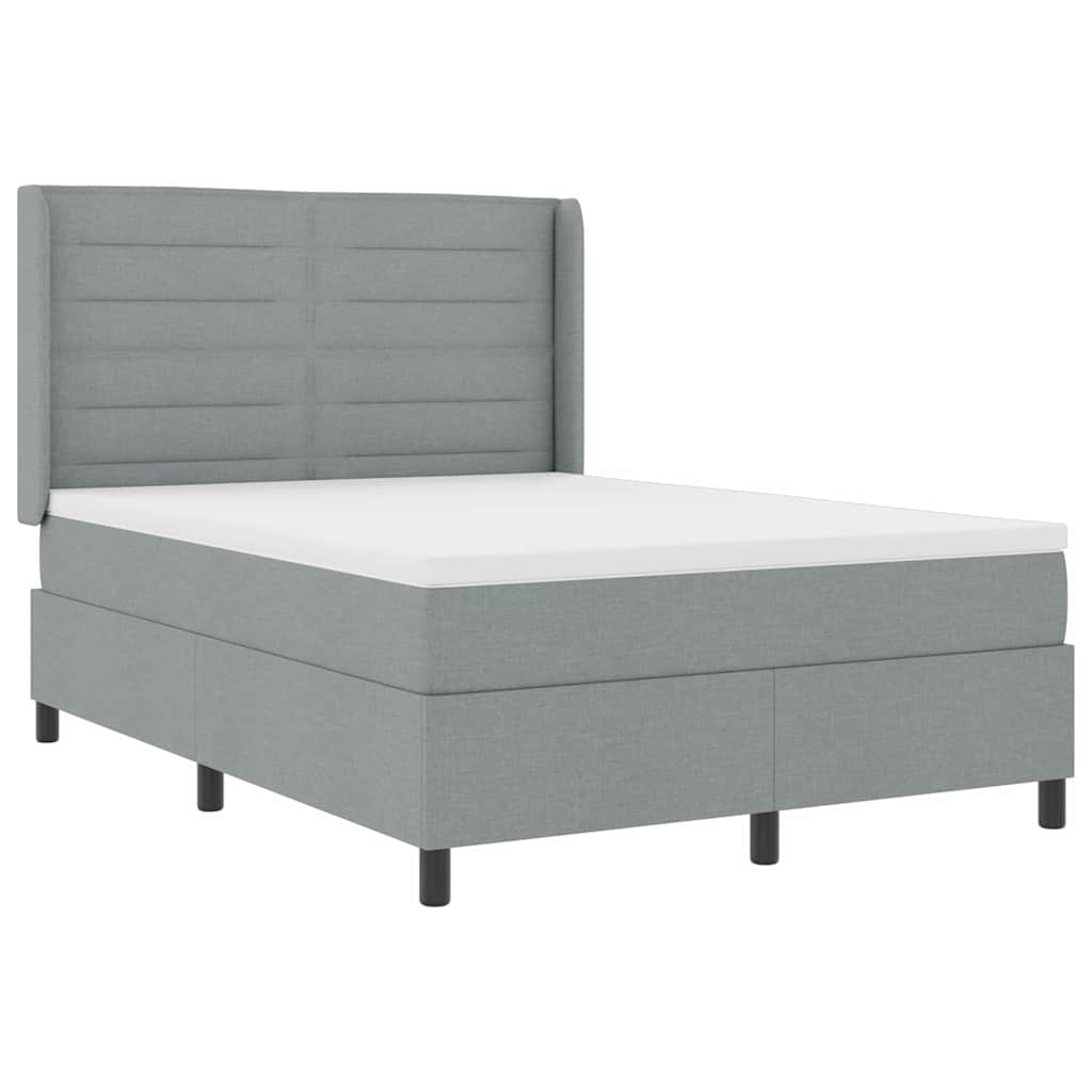 Letto a molle con materasso Grigio chiaro 200 x 140 cm Tessuto | homemem39