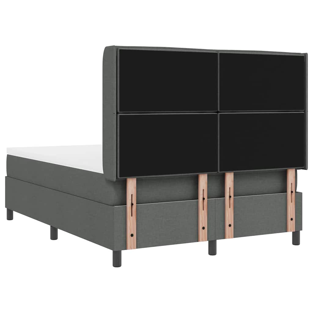 Letto a molle con materasso Grigio scuro 200 x 140 cm Tessuto | homemem39