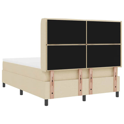 Letto a molle con materasso Crema 200 x 140 cm Tessuto | homemem39