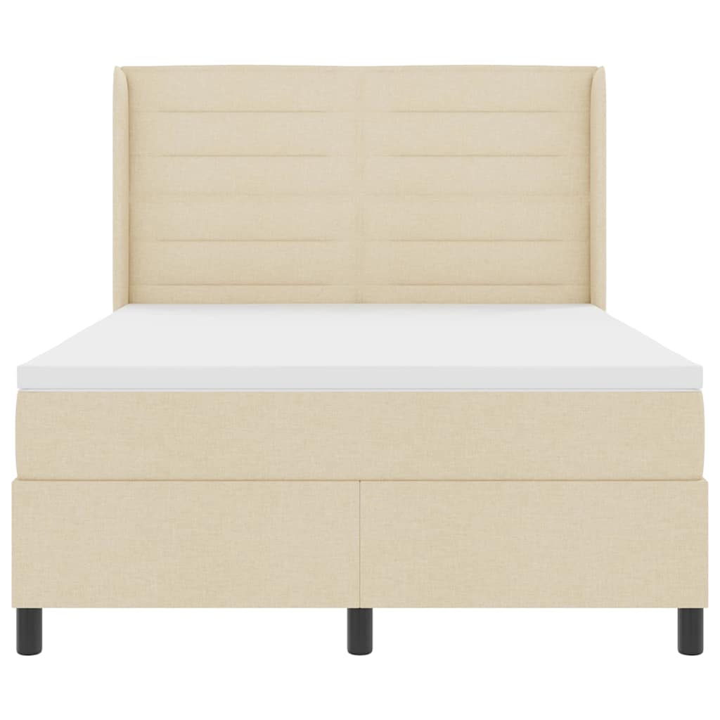 Letto a molle con materasso Crema 200 x 140 cm Tessuto | homemem39