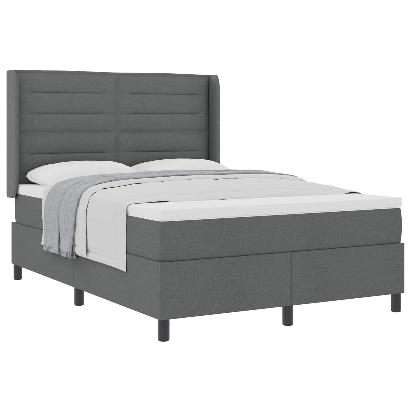 Letto a molle con materasso Grigio scuro 200 x 160 cm Tessuto | homemem39