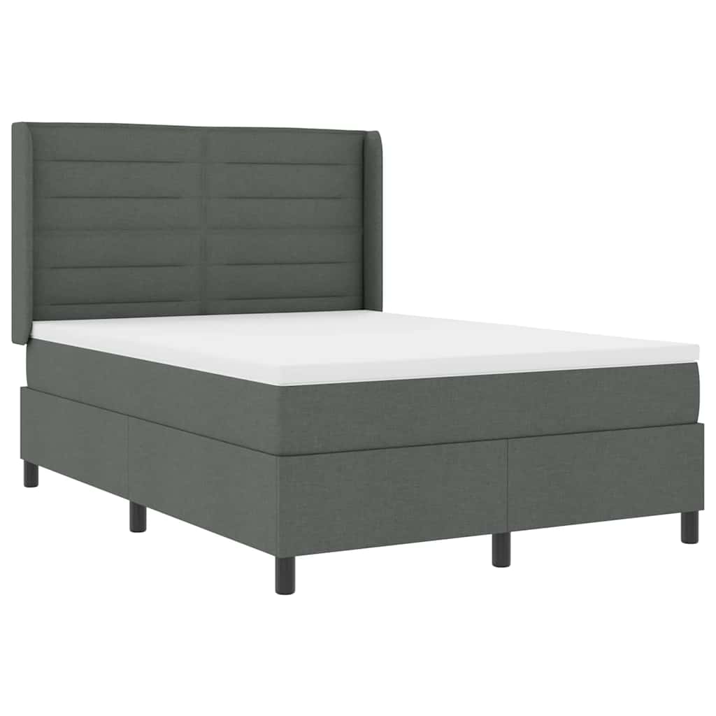 Letto a molle con materasso Grigio scuro 200 x 160 cm Tessuto | homemem39
