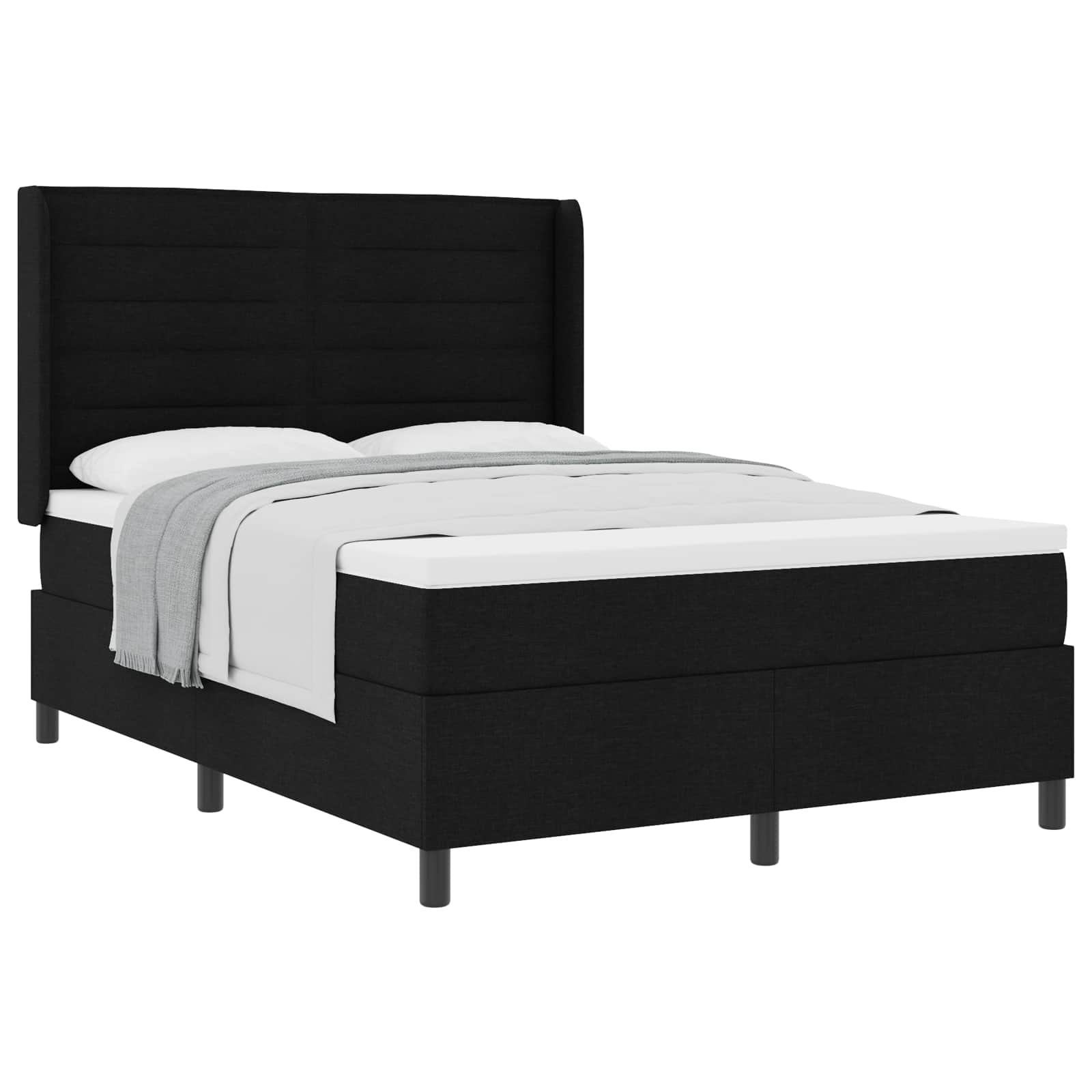 Letto a molle con materasso Nero 200 x 160 cm Tessuto | homemem39