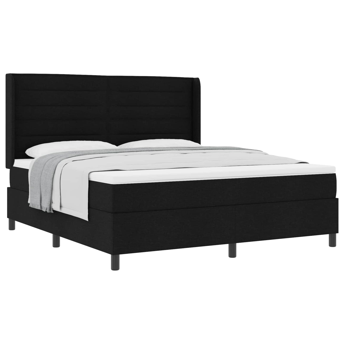 Letto a molle con materasso Nero 200 x 180 cm Tessuto | homemem39