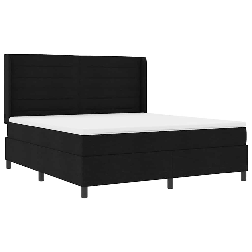 Letto a molle con materasso Nero 200 x 180 cm Tessuto | homemem39