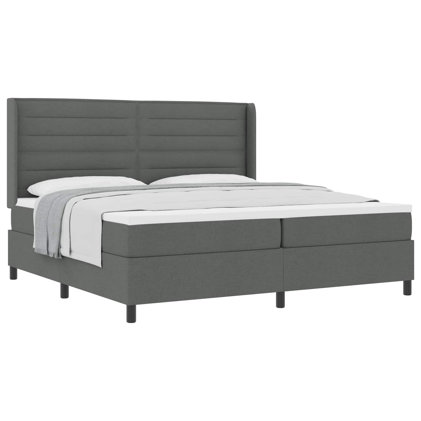 Letto a molle con materasso Grigio scuro 200 x 200 cm Tessuto | homemem39