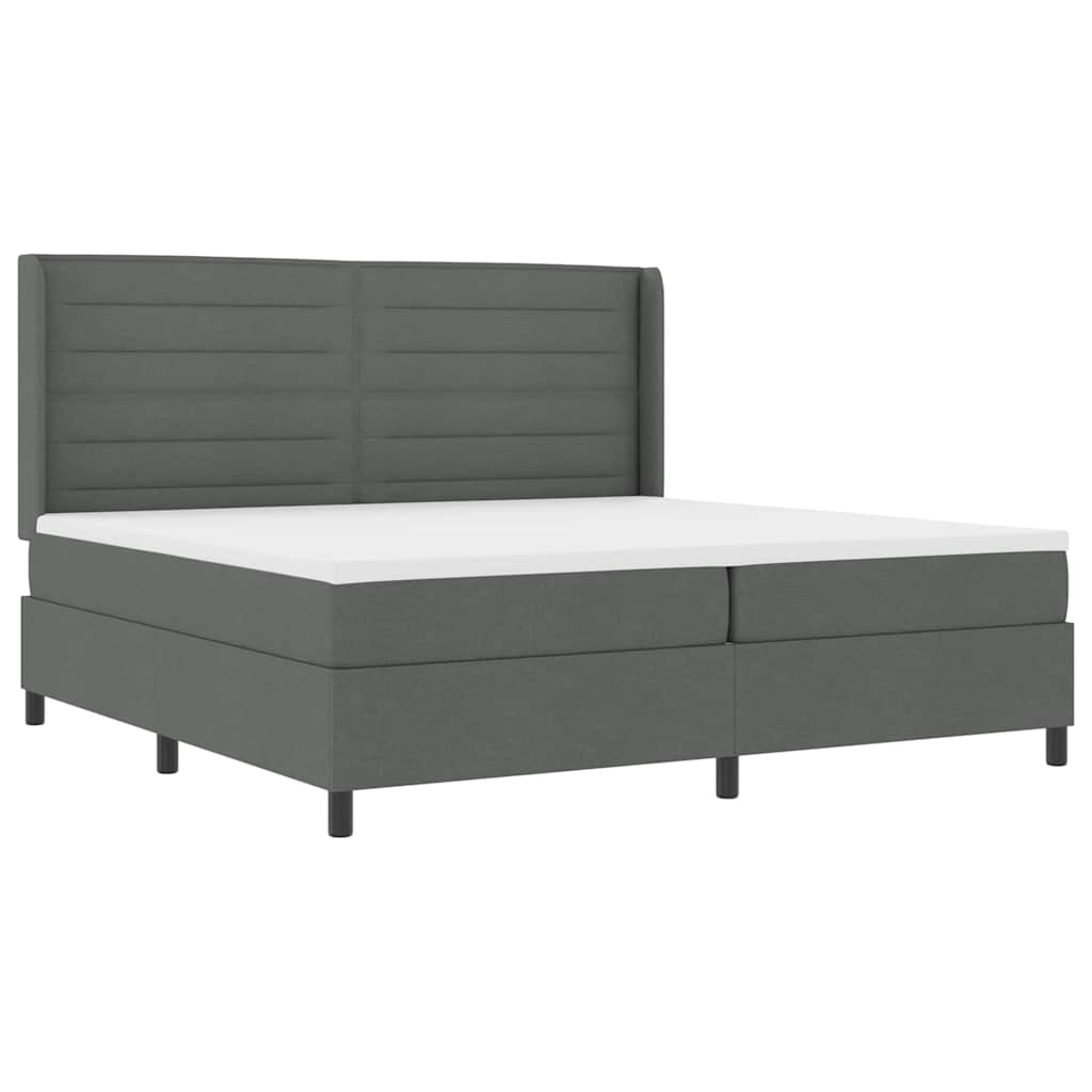 Letto a molle con materasso Grigio scuro 200 x 200 cm Tessuto | homemem39