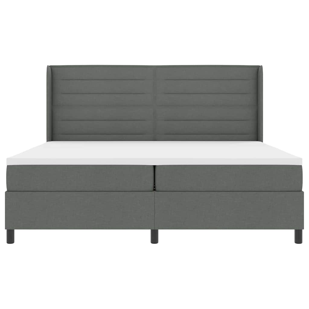 Letto a molle con materasso Grigio scuro 200 x 200 cm Tessuto | homemem39