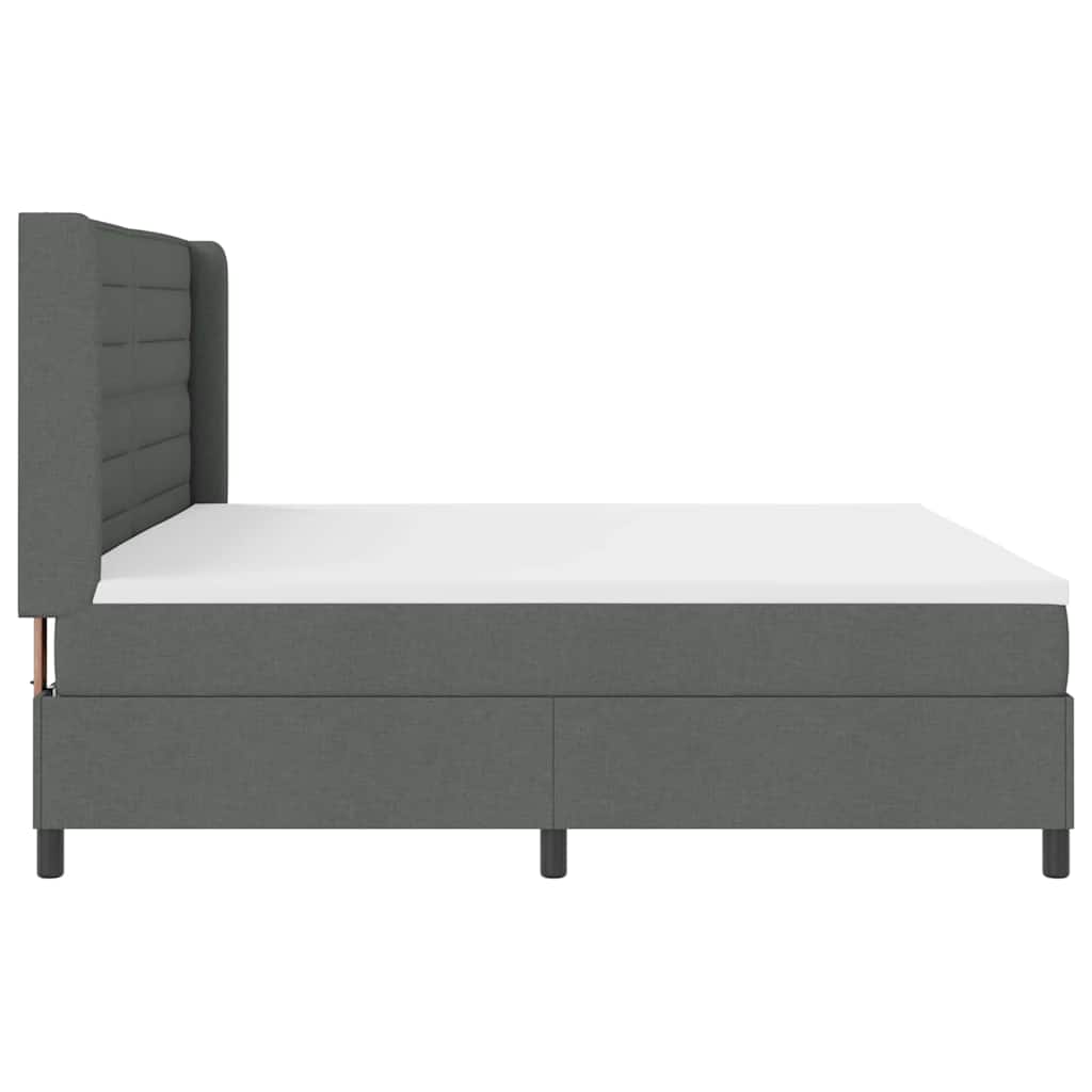 Letto a molle con materasso Grigio scuro 200 x 200 cm Tessuto | homemem39