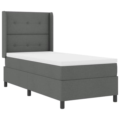 Letto a molle con cuscino Grigio scuro 200 x 80 cm Tessuto | homemem39