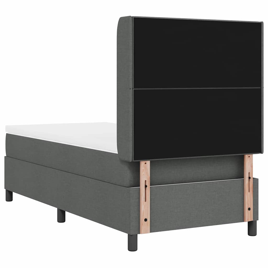Letto a molle con cuscino Grigio scuro 200 x 80 cm Tessuto | homemem39