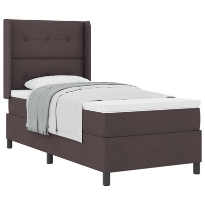 Letto a molle con cuscino Marrone Scuro 200 x 80 cm Tessuto | homemem39