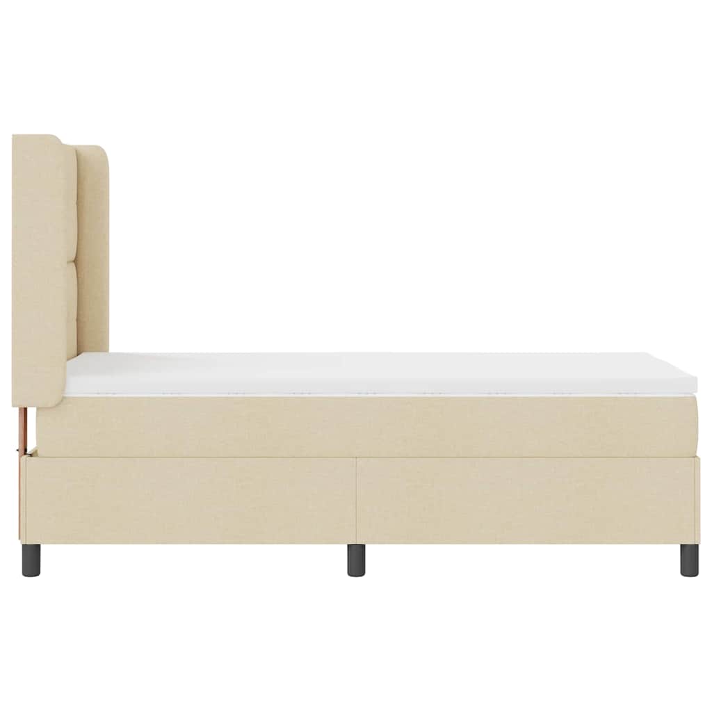 Letto a molle con cuscino Crema 190 x 90 cm Tessuto | homemem39