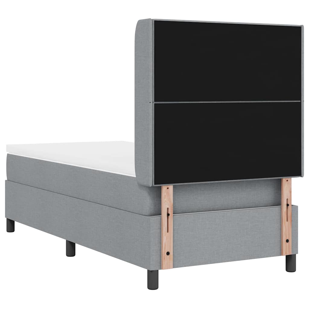 Letto a molle con cuscino Grigio chiaro 200 x 90 cm Tessuto | homemem39