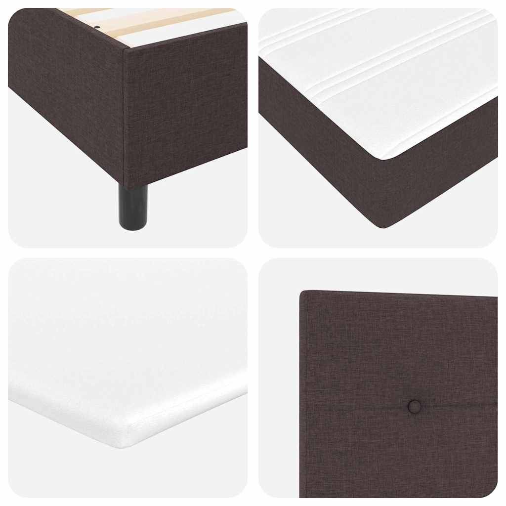 Letto a molle con cuscino Marrone Scuro 200 x 100 cm Tessuto | homemem39