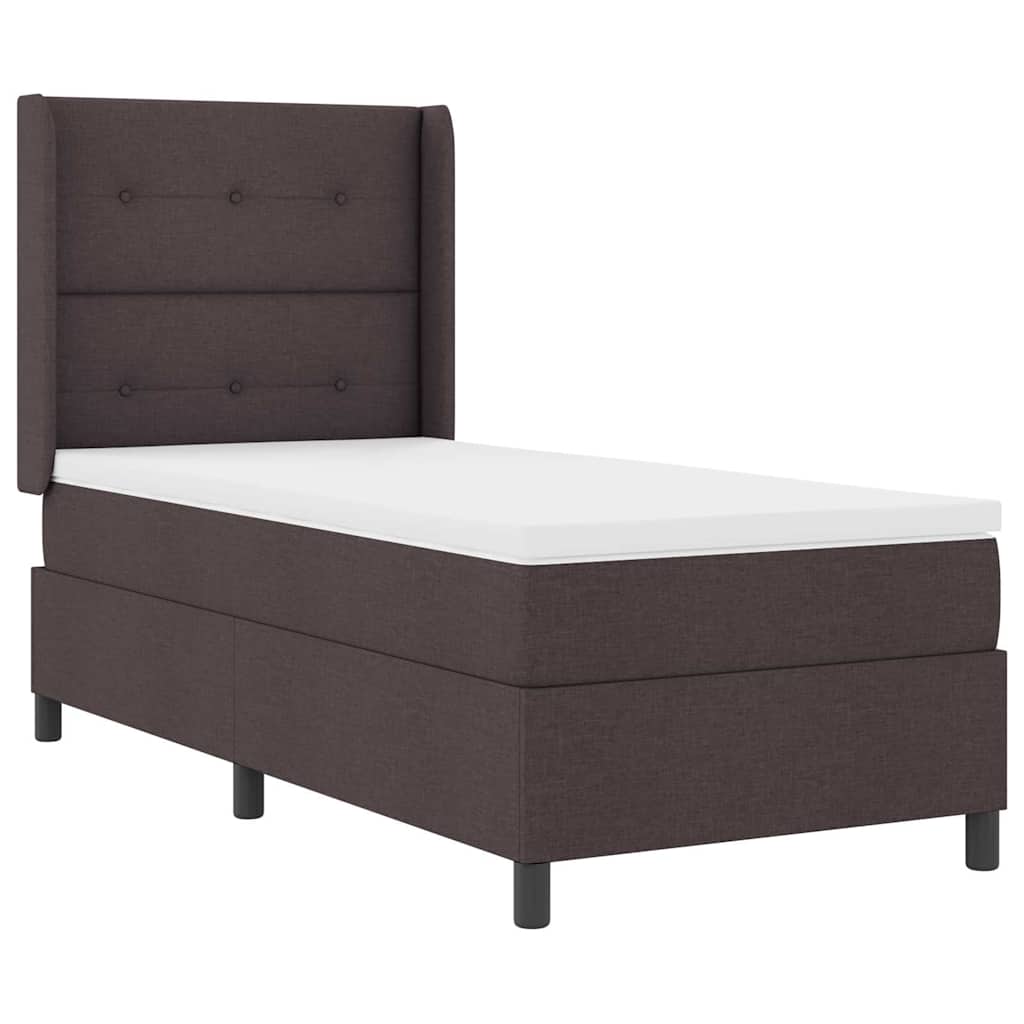 Letto a molle con cuscino Marrone Scuro 200 x 100 cm Tessuto