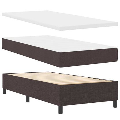 Letto a molle con cuscino Marrone Scuro 200 x 100 cm Tessuto