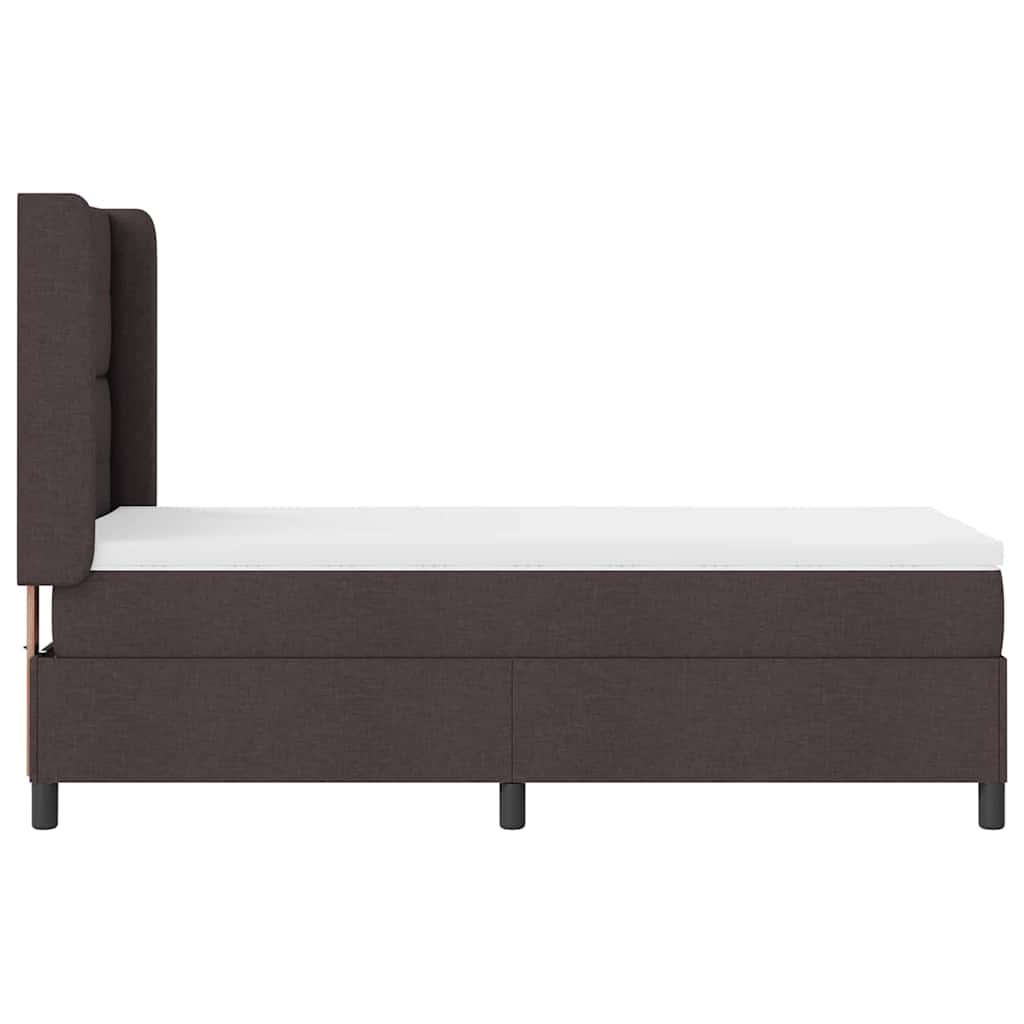 Letto a molle con cuscino Marrone Scuro 200 x 100 cm Tessuto | homemem39