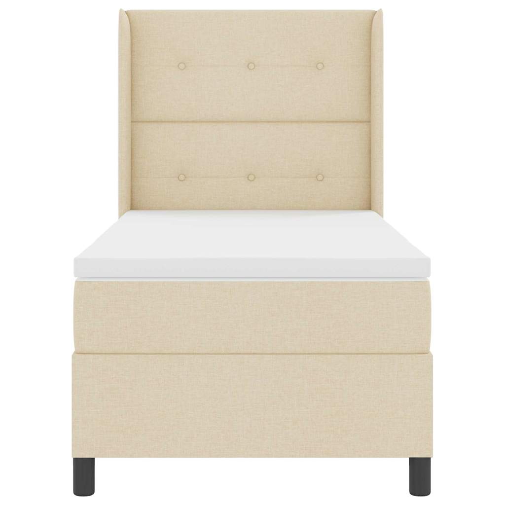 Letto a molle con cuscino Crema 200 x 100 cm Tessuto | homemem39