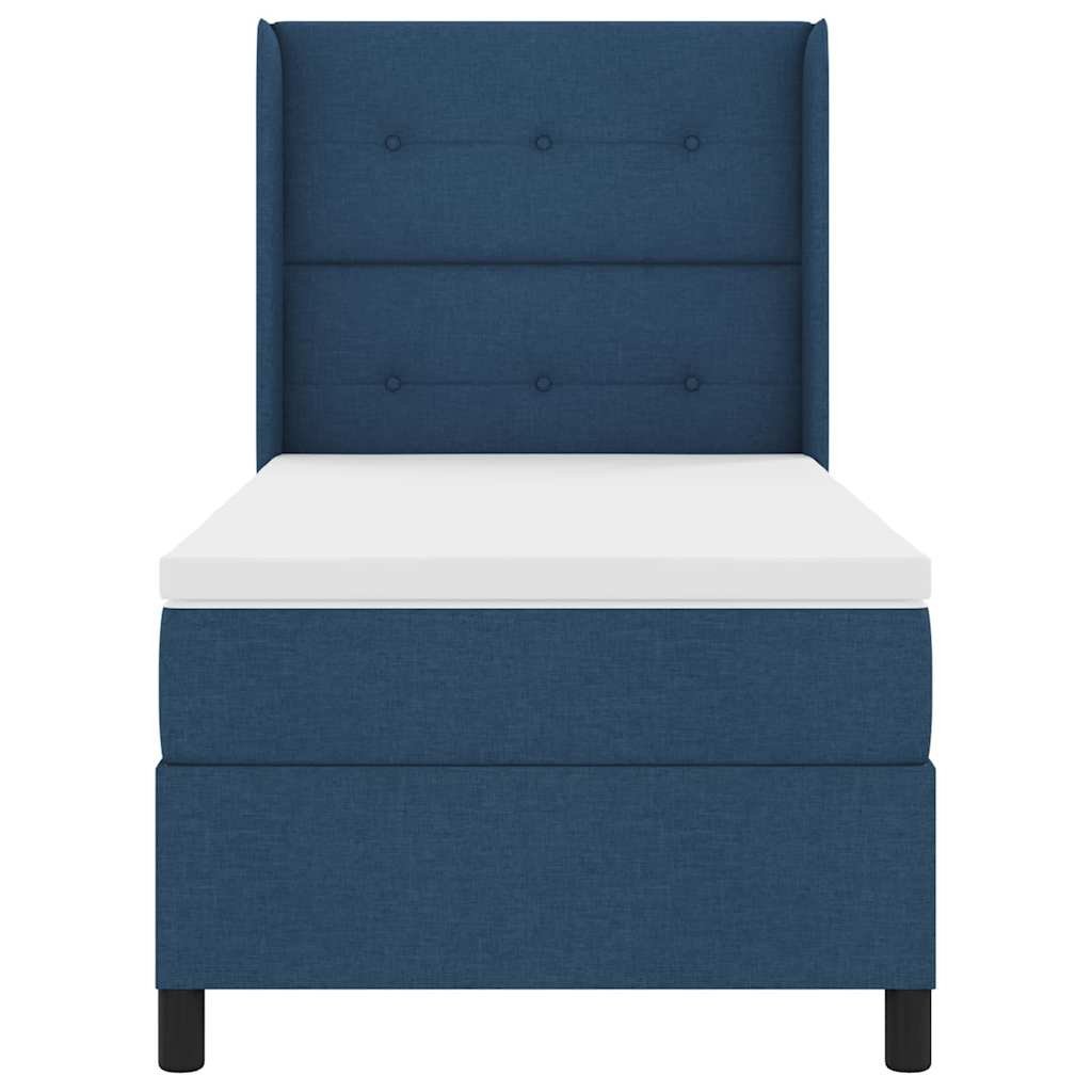 Letto a molle con cuscino con testiera Blu 200 x 100 cm Tessuto | homemem39