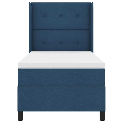 Letto a molle con cuscino con testiera Blu 200 x 100 cm Tessuto | homemem39