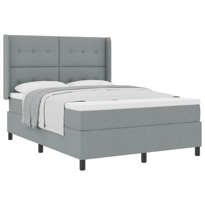 Letto a molle con cuscino Grigio chiaro 190 x 140 cm Tessuto | homemem39