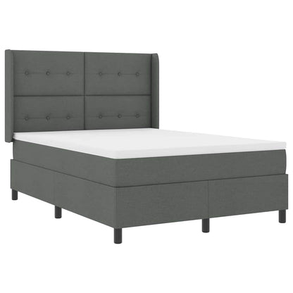 Letto a molle con materasso Grigio scuro 140 x 190 cm Tessuto