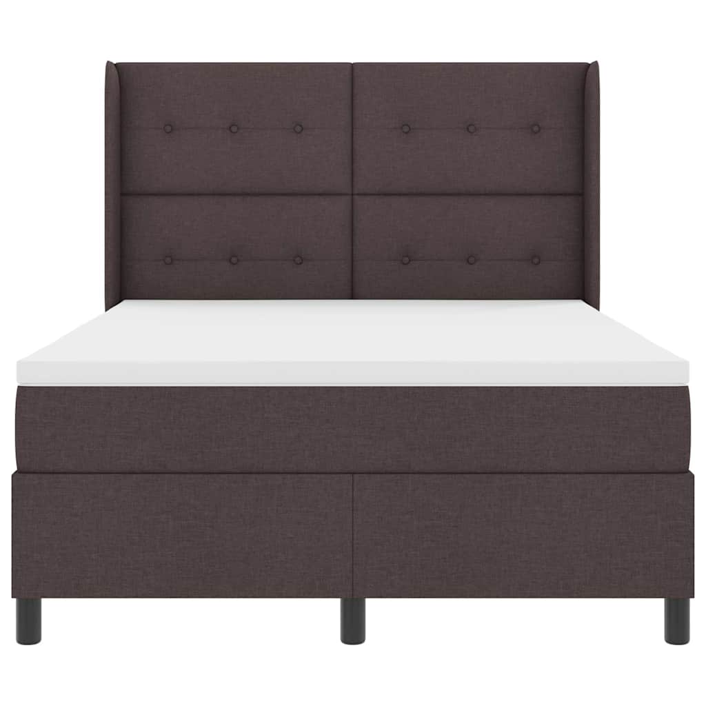 Letto a molle con cuscino Marrone Scuro 190 x 140 cm Tessuto | homemem39