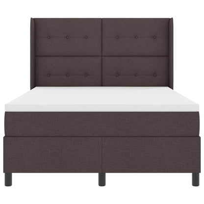 Letto a molle con cuscino Marrone Scuro 190 x 140 cm Tessuto | homemem39