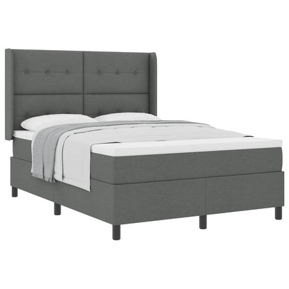 Letto a molle con materasso Grigio scuro 140 x 200 cm Tessuto