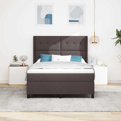 Letto a molle con cuscino Marrone Scuro 200 x 140 cm Tessuto | homemem39