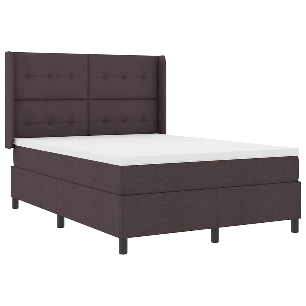 Letto a molle con cuscino Marrone Scuro 200 x 140 cm Tessuto | homemem39
