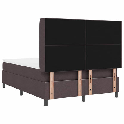 Letto a molle con cuscino Marrone Scuro 200 x 140 cm Tessuto | homemem39