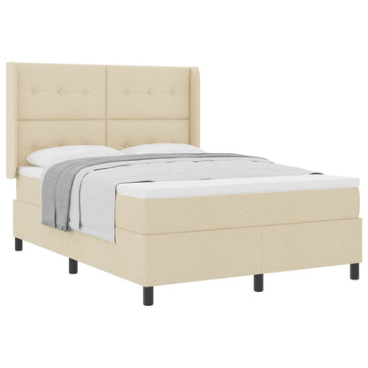 Letto a molle con cuscino Crema 200 x 140 cm Tessuto | homemem39