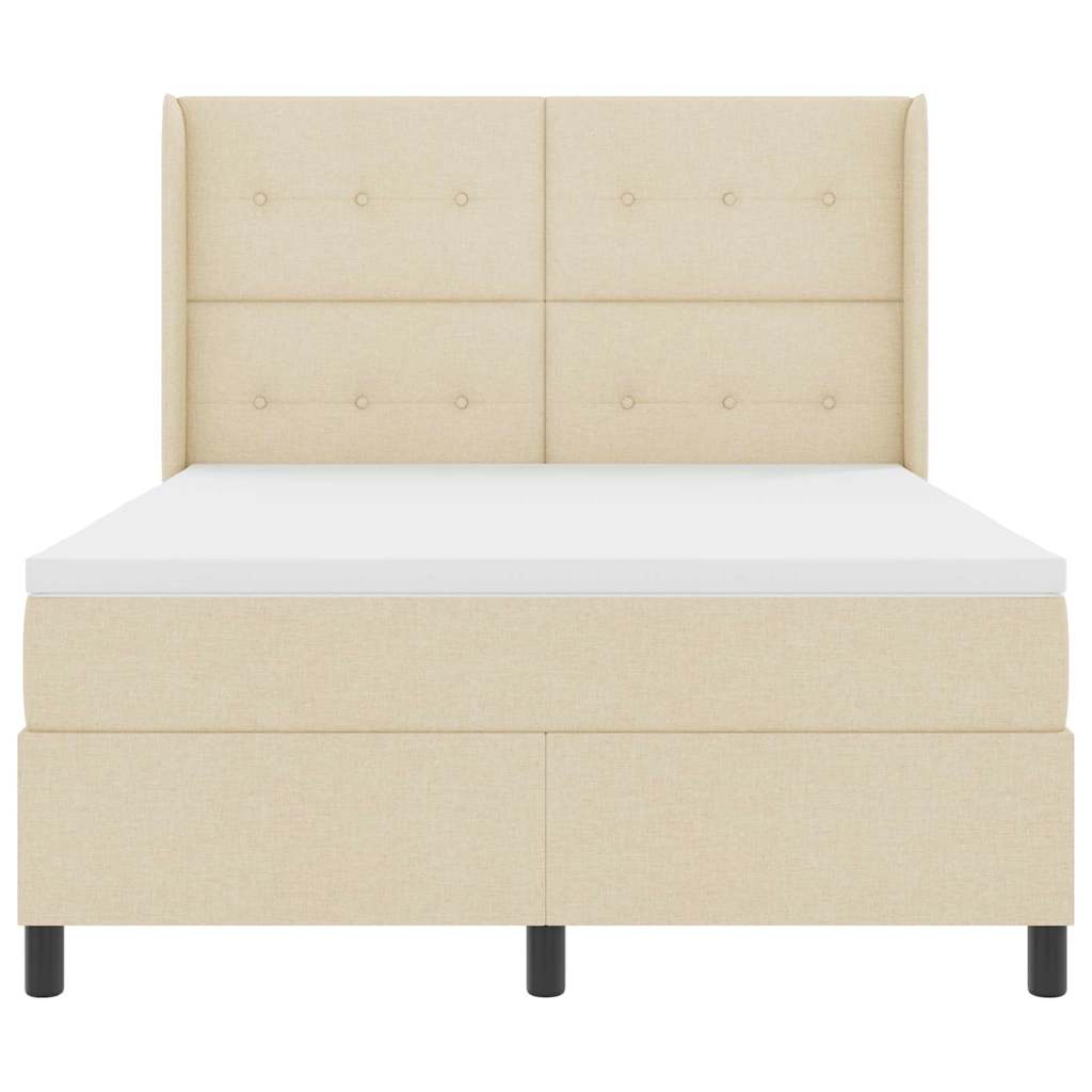 Letto a molle con cuscino Crema 200 x 140 cm Tessuto | homemem39
