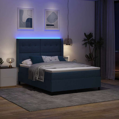 Letto a molle con cuscino con testiera Blu 200 x 140 cm Tessuto | homemem39