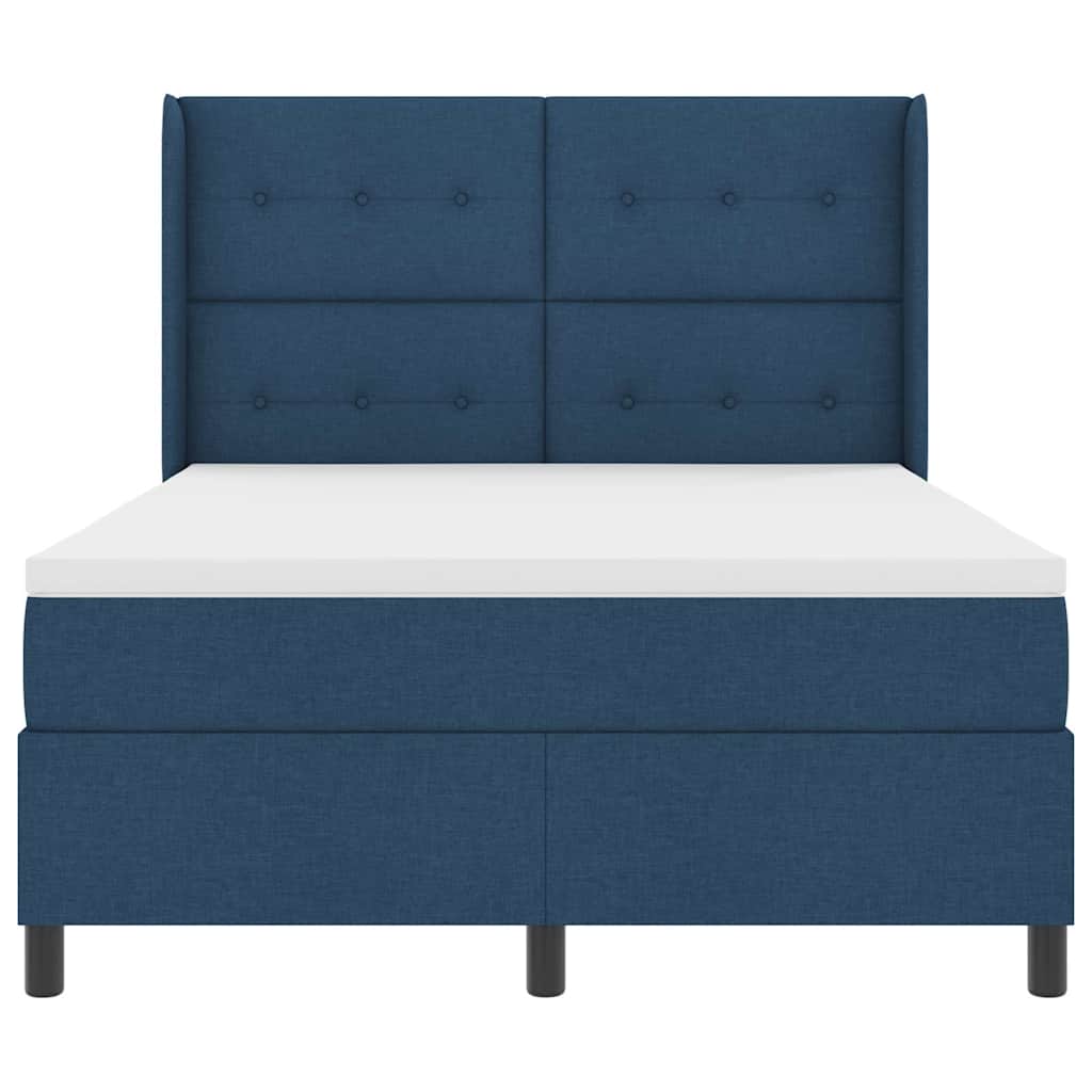 Letto a molle con cuscino con testiera Blu 200 x 140 cm Tessuto | homemem39