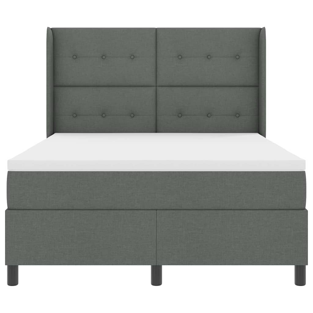 Letto a molle con materasso Grigio scuro 160 x 200 cm Tessuto