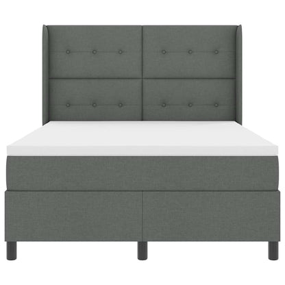 Letto a molle con materasso Grigio scuro 160 x 200 cm Tessuto
