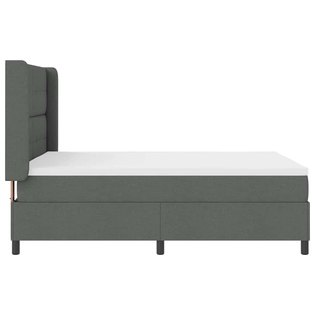 Letto a molle con materasso Grigio scuro 160 x 200 cm Tessuto