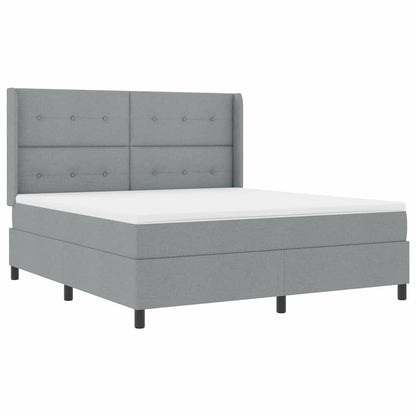 Letto a molle con cuscino Grigio chiaro 200 x 180 cm Tessuto | homemem39