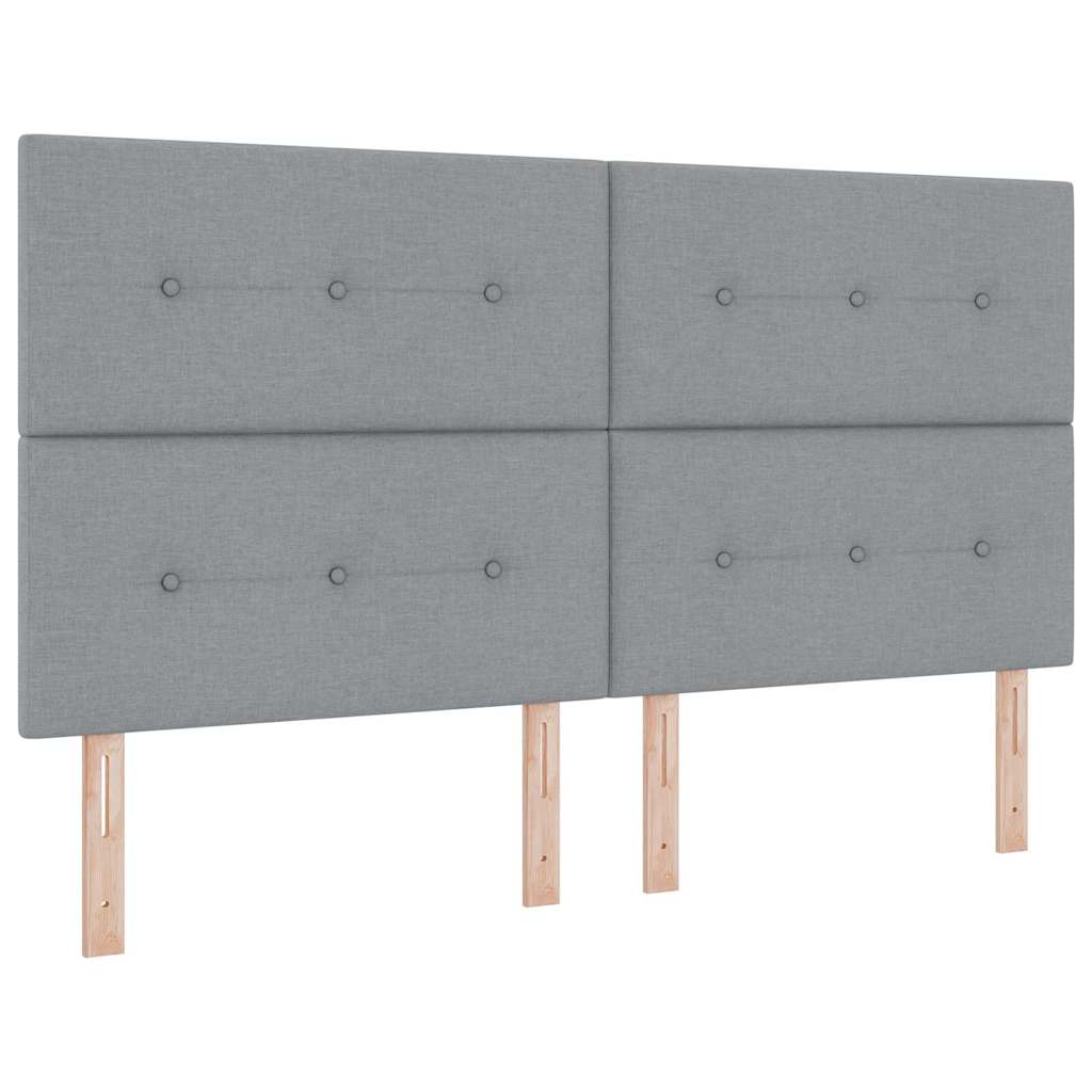 Letto a molle con cuscino Grigio chiaro 200 x 180 cm Tessuto | homemem39