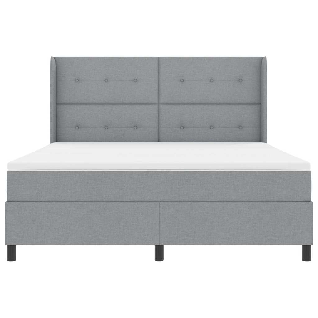 Letto a molle con cuscino Grigio chiaro 200 x 180 cm Tessuto | homemem39