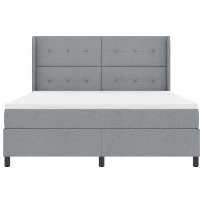 Letto a molle con cuscino Grigio chiaro 200 x 180 cm Tessuto | homemem39
