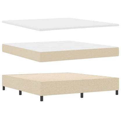 Letto a molle con cuscino Crema 200 x 180 cm Tessuto | homemem39