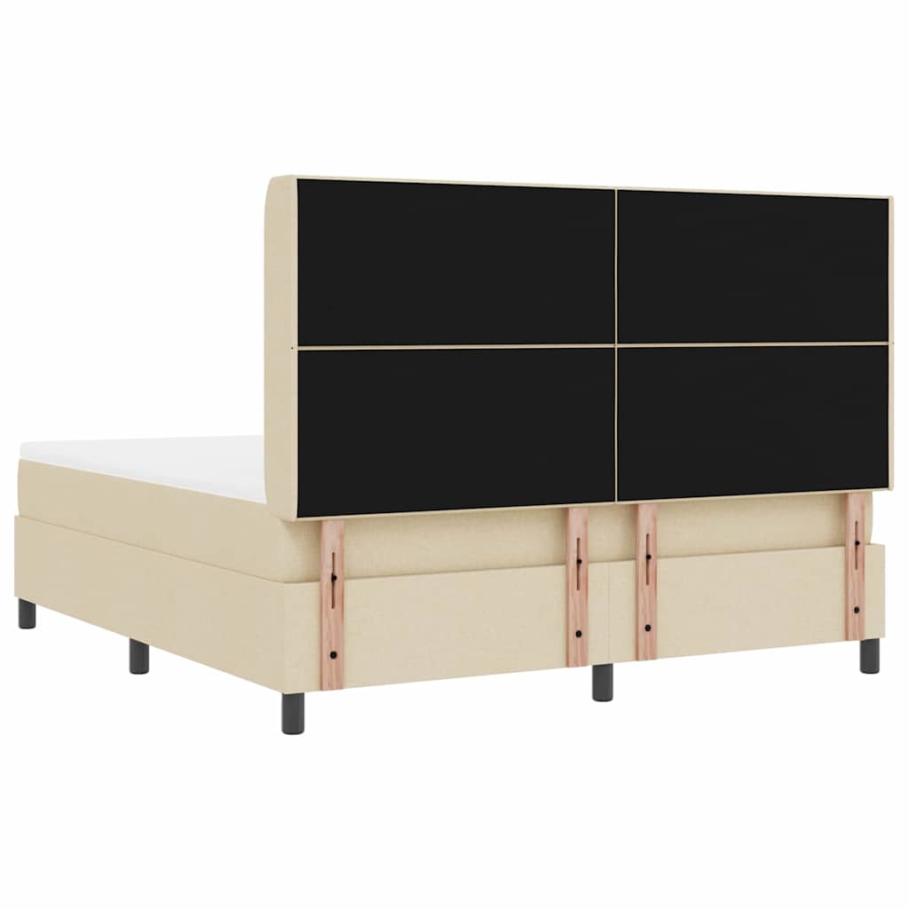 Letto a molle con cuscino Crema 200 x 180 cm Tessuto | homemem39