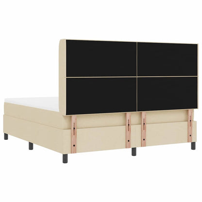Letto a molle con cuscino Crema 200 x 180 cm Tessuto | homemem39