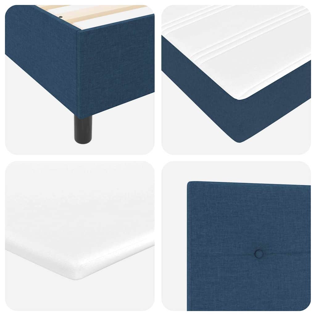 Letto a molle con cuscino con testiera Blu 200 x 200 cm Tessuto | homemem39