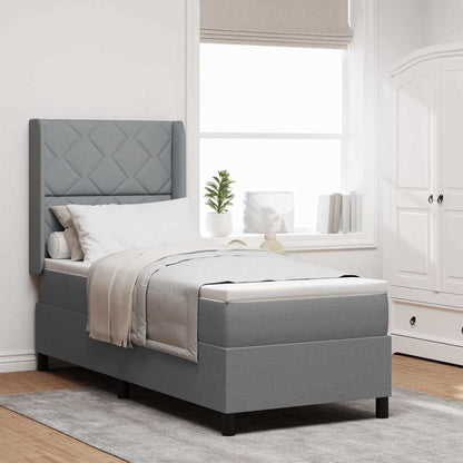 Letto a molle con cuscino Grigio chiaro 200 x 80 cm Tessuto